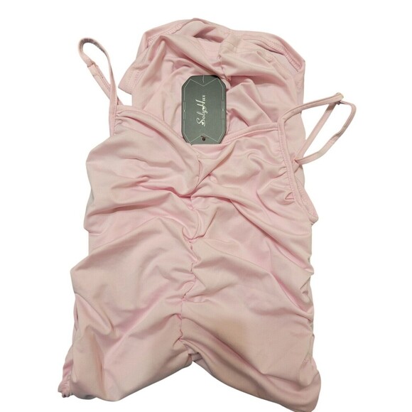 NEW Soly Hux Pink Ruched Bodycon Dress Spaghetti Strap Girls Size 13Y F8 - Picture 9 of 9